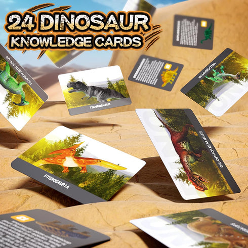 24 3 4 5 6 7 8 9 10 Dinosaur Eggs Dig Kit Toys for Kids, Dinosaur Eggs Excavation Kit with Magnifier, Easter Basket