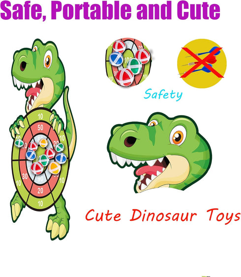 HONGID 3-12 Boys,30Large 4-12,Indoor Dinosaur Toys for Year Old Dart Board Kids Toys Age Outdoor Games Dinosaur