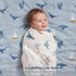 4 Pack 47x 47 Inches, PHF Muslin Swaddle Blankets for Newborn, Organic Soft Breathable Receiving Blankets, Large