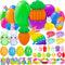 36 Pack Prefilled Easter Eggs with Toys, Bulk Mix 4 Sizes Plastic