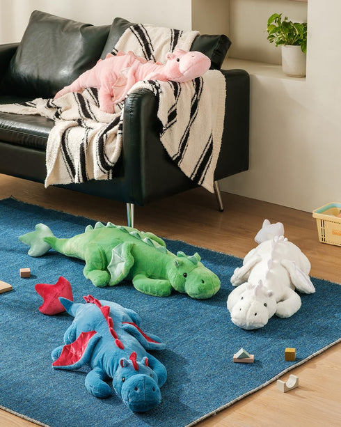 35.4" 5lb Weighted Dragon Plush Toy, Weighted Stuffed Animals, Silent Glass Beads Large Dragon Pillow for Sensory