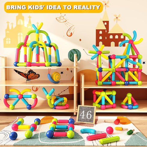 Magnet Toys for 3 Year Old Boys & Girls, Montessori Toys for Toddlers Kids, Magnetic Blocks Building Gift