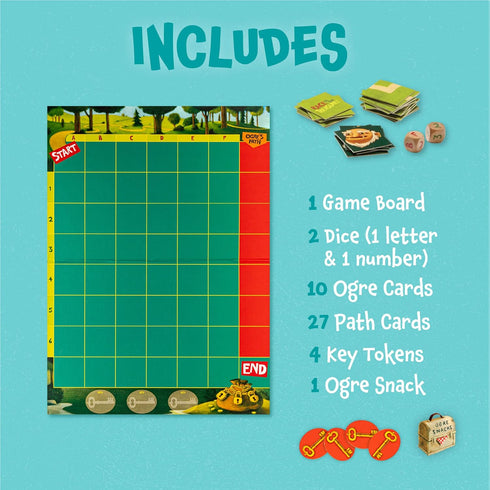 Peaceable Kingdom Race to the Treasure! Cooperative Path Building Game for 2 to 4 Kids, Ages 5+