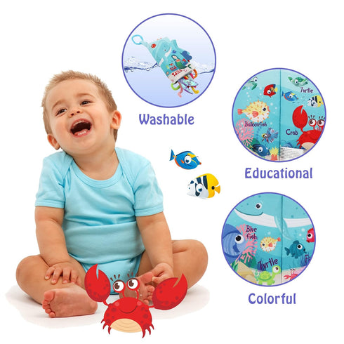 Baby Books 0-6 Months - Crinkle Books for Tummy Time, High Contrast Sensory Toys for Early Learning Gift