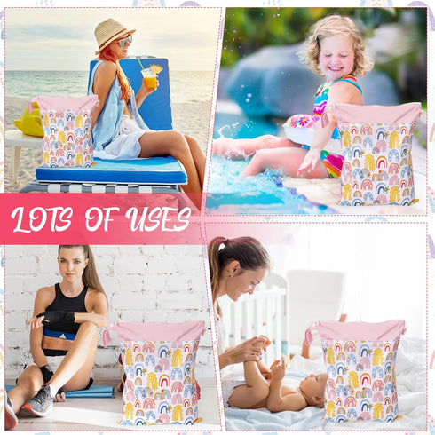 Rainbow Wet Dry Bag - Waterproof Pouch for Swimsuits & Diapers