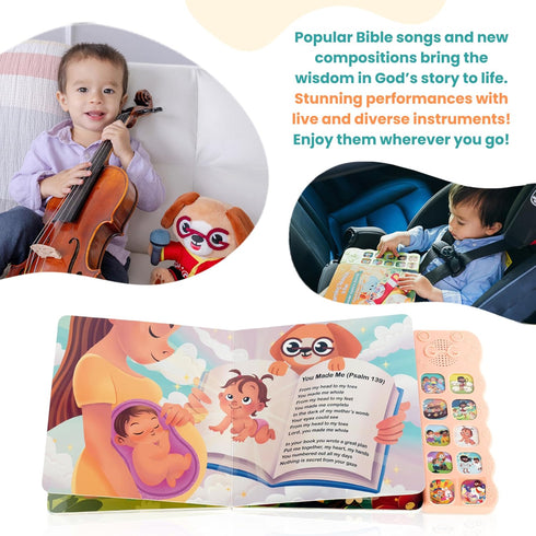 10 1-5, 1-3 GO GO Songs of Creation and Praise: Christian Baby Books with Songs, Singing Toy, Sound Play for Ages