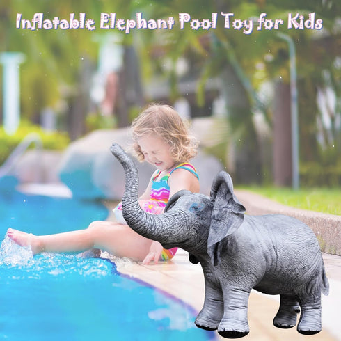 Jet Creations Elephant Inflatable 36" Lx19 H, Ages 3+ Animal Toy for Party Decoration, Pool Play, Safari Themed Photo