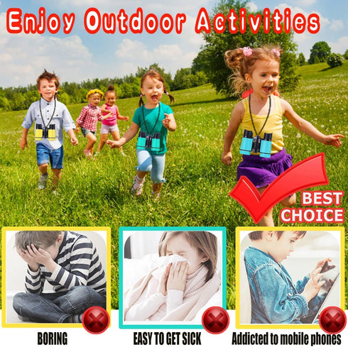 Kids Binoculars, Best Gifts for 3-12 Years Boys Girls, High-Resolution Optics Mini Compact Telescope for Outdoor Play
