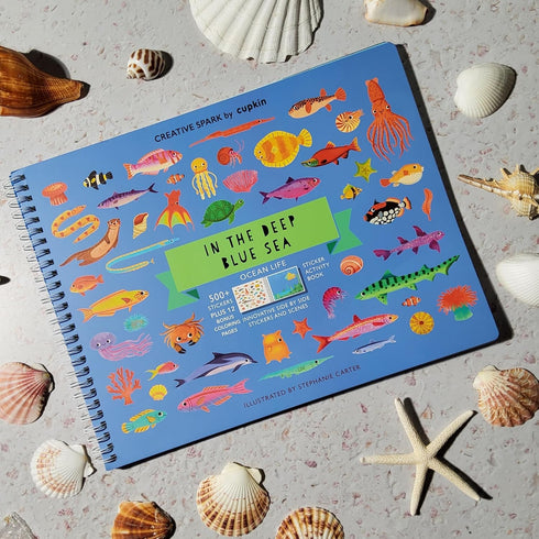 In The Deep Blue Sea Stickers + Coloring Book - 500+ Ocean Animal Stickers and 12 Coloring Pages for Kids