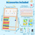 308 100 Counting Wooden Abacus for Kids Math - Double-Sided Blackboard Whiteboard for Toddlers with Magnetic Number