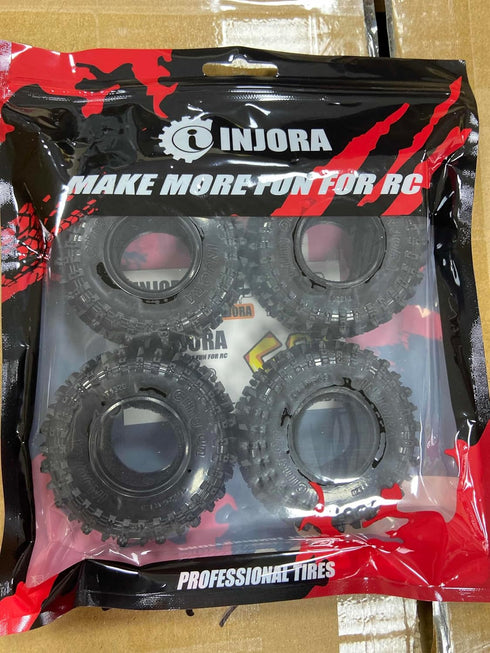 INJORA 1.3" Tires - S5 Cling On Tires 70 * 26mm for SCX24 TRX4M AX24 1/18 1/24 Micro Crawler