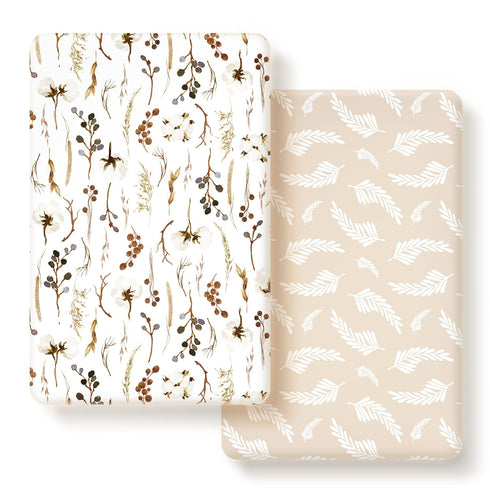 GRSSDER Stretchy Ultra Soft Jersey Knit Fitted Pack n Play Sheets Set