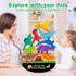 FFTROC Montessori Dinosaur Toys for 2-4 Year Old Boys - Wooden Stacking Dinosaur Toys for Kids