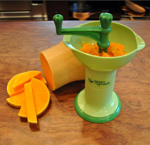 Green Sprouts Fresh Baby Food Mill, Manual Puree Maker with Built-In Serving Bowl, Separates Seeds & Skins, No