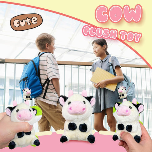 Kawaite Soft Cow Stuffed Animal Plush Toys for Kids, Cute Cow Plushies, Small Stuffed Farm Animal Plush Toys for Girls