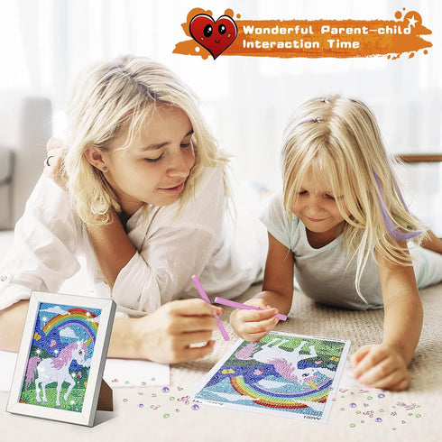 ZALIAFEI 6 7 8 9 10 11 12 Diamond Art for Kids with Frames, Mosaic Gem Sticker Art Projects Kits, Holiday Crafts