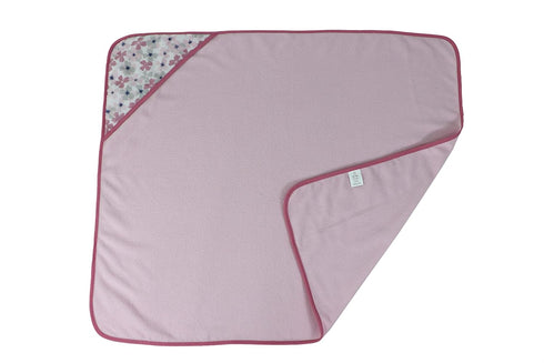 3 Pack (GS71728) Cudlie Buttons & Stitches Baby Girl Rolled/Carded Hooded Towels in Crisp Blossom Print