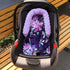 Baby Car Seat Head Support for Girls, Infant Carseat Insert Super Soft Fleece Newborn Headrest Seatbelt Covers for Car