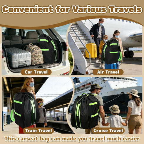 Sublaga 2 Carseat Bag for Airplane Travel, Carseat Gate Check Bag, Durable Car Seat Cover Baby Travel and Pcs Luggage