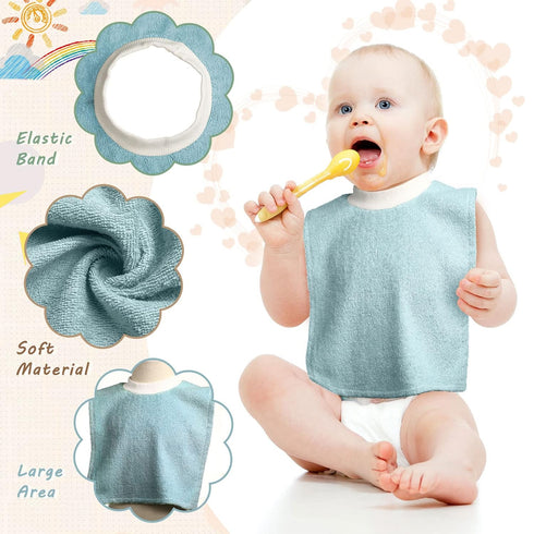 6 Foaincore Pcs Pullover Baby Bibs Cotton Terry Toddler Absorbent Infant for Feeding and Drooling Towel Bib (Fresh