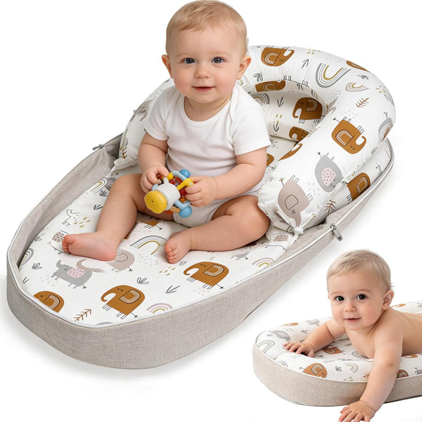 ASCENREST Tummy Time Mat, 2-in-1 Convertible to Backpack, Premium Memory Foam Baby Play