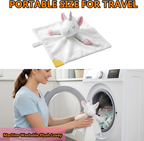 4-in-1 BEREST Unicorn Baby Sleep Soother Sound Machine with Heartbeat & White Noise|Security Blanket & Pacifier