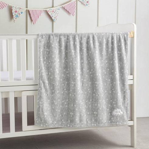 2Pcs 30''X40'' Cozy CREVENT Cute Fluffy Warm Baby Blankets for Infants Toddlers' Bedding Crib Cot Stroller - Grey Cloud