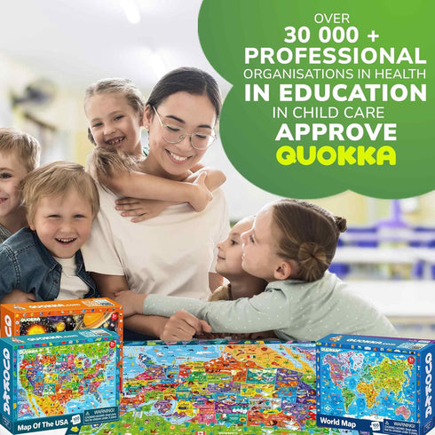 100 4-6 3 6-8 5-8 8-10-12 QUOKKA Piece Puzzles for Kids Ages - Jigsaw Kids Puzzles Ages - Learning Map of the United