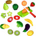 Playset (32 Playkidz: Fruit and Vegetables Basket Pretend Play Kitchen Food Educational with Toy Knife, Cutting Board