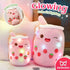 Athoinsu Light Up Strawberry Tea Soft Plush Pillow, 10'' Kawaii Stuffed Bubble Animal Toy with LED Lights