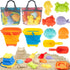 Wowlyntoy Beach Sand Toys for Kids with 2 Collapsible Beach Sand Buckets, Big