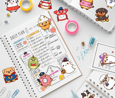 156 PCS Teacher Classroom Positive Animals Stickers for Kids Cute Water Bottle Stickers Waterproof Vinyl ASticker Self