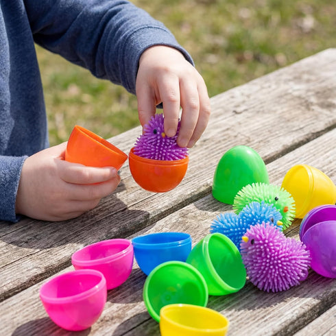 18 Pack Easter Eggs Fillers Light Up Chick Duck Puffer Balls Easter Eggs Filled Toys Easter Basket Stuffers Glow In The