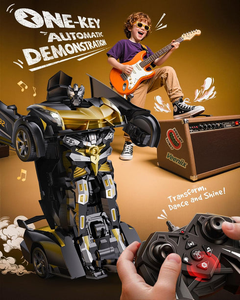 V992 1:14 2-in-1 4-6 Transform Remote Control Car, Transform Robot RC Cars, Scale, Robot Toy Car with Sound & Light