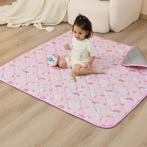 50" 50", Viviland Baby Play Mat x Extra Thick Big Baby Mat for Baby/Toddler, Non-Slip & Machine Washable (Pink Unicorn)