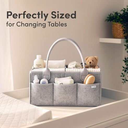 PUTSKA Baby Diaper Caddy Organizer - Nursery Storage Basket for Diaper Station, Baby Basket Shower Gift List