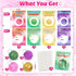 24 Pack SpringFlower Valentines Day Card,Valentines Day with Squeeze Stretch Fidget Toy Ball,Kids School Classroom