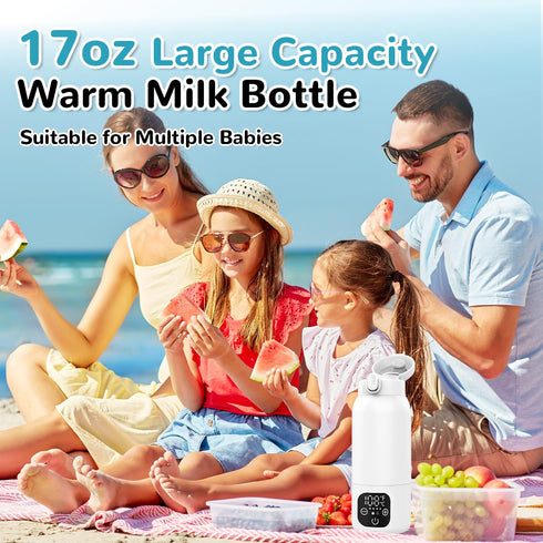 XDTIME 17oz 11000mAh Portable Milk Warmer for Travel,Formula Container to Go Baby Bottle Warmer with Long Battery Fast