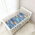 Mazeann 52" 28" 9" Steam Trains Blue Crib Sheets Soft Breathable Fitted Cotton Baby Crib Sheets Mattress Cover for Girl
