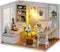 CUTEROOM DIY Doll Room Miniature Furniture Wooden House Kit with Dust Cover & LED Light