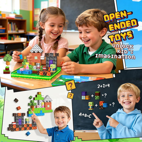 Windidi 99PCS 3-5 4-8 8-12, Magnetic Blocks Travel Toys, Magnet Building Blocks with Portable Metal Box, Mini