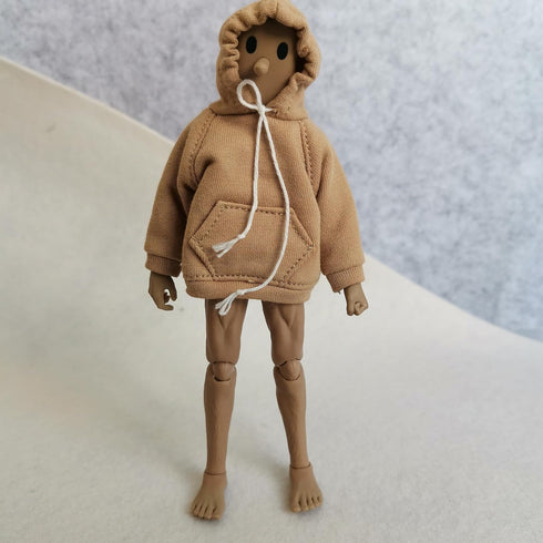 1/12 Scale Strong Man Action Figure Clothes Men's Hoodie Clothing for 1:12 6inch Notoman,NWTOYS Male Action Figure Doll (Yellow)