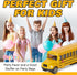Long-Nose School Bus Die Cast Metal Model Toy Car, 6 Inches with Pullback Action for Gifts
