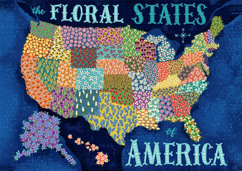 Buffalo Games - Zirkus Design LLC - The Floral States of America - 300 Piece Jigsaw Puzzle for Families