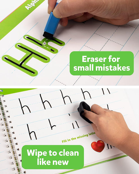 Coogam Learn to Write Workbook, Numbers Letters Practicing Book, ABC Alphabet Sight Words Handwriting Educational
