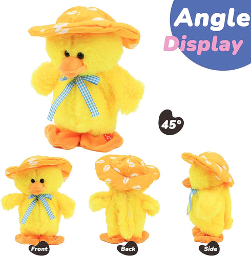 Hopearl Talking Singing Duck Toy - Repeats What You Say, Walking Duckling Electric Interactive Toy for Toddlers