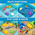 3-5, 17x11.5x10.2 Inches Carolart Ocean Sensory Table with Sands, Bin with Lid, Indoor Outdoor Use, Sand Art Kit