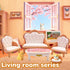 BRAITEN Set, 38 3+ Dollhouse Furniture Pcs Miniature Doll House Accessories with Dogs and Cat Kitchen Bedroom Living