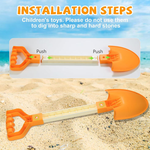 20 Summer Set 2 Pack Long Sand Beach Shovels for Kids Heavy Duty Plastic Sand Scoops Spades Toy Sandbox Garden Snow
