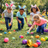50 2.3" 1.75" GiftExpress Pattern Color Easter Eggs - Piece Assorted Bulk x Plastic Eggs w/ Hinge - Adult & Kid Party